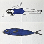 Плитка с узором Рыба пловчиха варинант исполнения - 1 | Loft Concept в Новосибирске