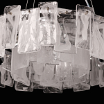 Люстра круглая с подвесными прямоугольными пластинами из стекла Glacier Panels варинант исполнения - 7 | Loft Concept в Новосибирске