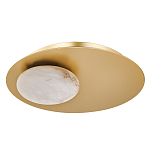 Бра с овальным основанием золотого цвета  и плафоном из алебастра Shaw Lighting варинант исполнения - 1 | Loft Concept в Новосибирске