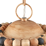 Подвесной светильник в форме купола из деревянных бусин Wooden Beads варинант исполнения - 3 | Loft Concept в Новосибирске
