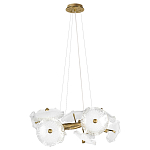 Люстра подвесная круглая с ветвистыми бронзовыми элементами и стеклянными рифлеными дисками Textured Glass Chandelier варинант исполнения - 1 | Loft Concept в Новосибирске