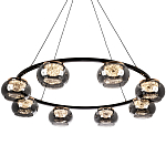 Люстра с круглыми плафонами из дымчато-серого стекла IONA Grey Glass Chandelier 8 варинант исполнения - 1 | Loft Concept в Новосибирске
