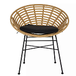 Стул круглый с ротанговым плетением Round Wicker Stool варинант исполнения - 2 | Loft Concept в Новосибирске