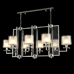 Люстра прямоугольной формы с 8-ю цилиндрическими плафонами из стекла Laurent варинант исполнения - 3 | Loft Concept в Новосибирске