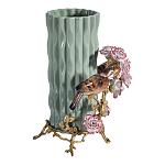 Ваза с птицами и цветами из фарфора с бронзовыми элементами Garden of Eden варинант исполнения - 4 | Loft Concept в Новосибирске