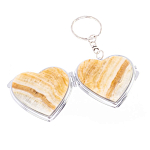 Зеркало брелок складное двухстороннее в форме сердца из натурального камня Оникс Stone Mirrors варинант исполнения - 2 | Loft Concept в Новосибирске