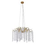 Люстра подвесная с изогнутыми золотистыми элементами и хрустальными подвесками FAIRYTREE Light варинант исполнения - 1 | Loft Concept в Новосибирске