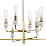 Люстра с 8-ю плафонами в форме стеклянных трубок и мраморных декоративных элементов Montreal варинант исполнения - 6 | Loft Concept в Новосибирске