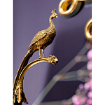 Чаша из прозрачного стекла на бронзовой подставке в виде павлина с рельефным хвостом Eden Garden варинант исполнения - 4 | Loft Concept в Новосибирске