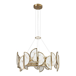 Люстра круглая с полукруглыми плафонами из искусственного алебастра в бронзовой оправе Marbella варинант исполнения - 5 | Loft Concept в Новосибирске