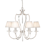 Люстра цвета никель с 6-ю лампами и стеклянными подвесками Elstead Lighting варинант исполнения - 3 | Loft Concept в Новосибирске