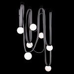 Подвесной светильник с серыми кожаными ремнями и белыми стеклянными плафонами в виде шаров Flos Wireline Lighting варинант исполнения - 8 | Loft Concept в Новосибирске