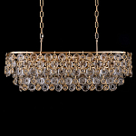 Люстра овальная каскадная с подвесками в форме колец Galaxy of Light варинант исполнения - 1 | Loft Concept в Новосибирске