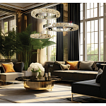 Люстра из 3-х колец с мозаичным хрустальным оформлением Sparks of Crystal варинант исполнения - 2 | Loft Concept в Новосибирске