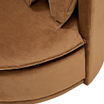 Кушетка круглая с обивкой из велюра коричневая Milky Brown Chair варинант исполнения - 5 | Loft Concept в Новосибирске