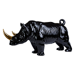 Статуэтка черный носорог с золотыми рогами Golden Horned Black Rhino варинант исполнения - 1 | Loft Concept в Новосибирске