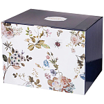 Чайный сервиз из фарфора темно-синий с рисунком цветов на 6 персон 14 предметов 300 мл Garden Whisper Porcelain Set  варинант исполнения - 4 | Loft Concept в Новосибирске