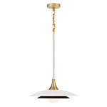 Подвесной светильник с плафоном в форме плоского купола и белой шарообразной лампой Eurofase варинант исполнения - 9 | Loft Concept в Новосибирске