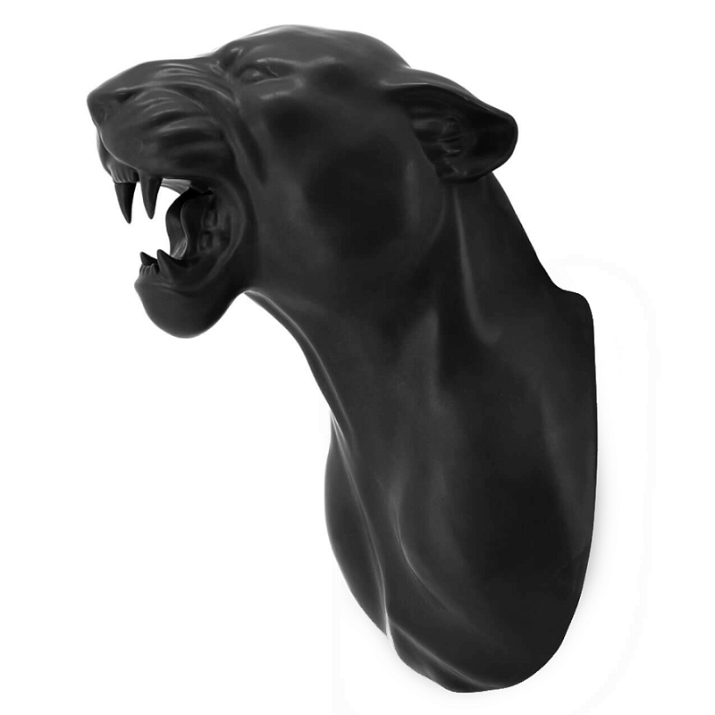 Аксессуар на стену Пантера матовая Abhika LEOPARD HEAD HANGING Черный матовый в Новосибирске | Loft Concept 