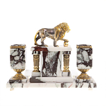 Настольный письменный набор из мрамора с декором в виде льва в подарочной упаковке Marble Accessory варинант исполнения - 4 | Loft Concept в Новосибирске