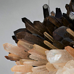 Люстра кргулая светодиодная из дымчатых и прозрачных необработанных кристаллов Raw Crystal варинант исполнения - 1 | Loft Concept в Новосибирске