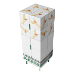 Тумба белая с рисунком Tall Forest Ok White варинант исполнения - 3 | Loft Concept в Новосибирске