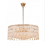 Люстра круглая с хрустальными подвесками на золотистом каркасе Roul Crystal Light варинант исполнения - 8 | Loft Concept в Новосибирске