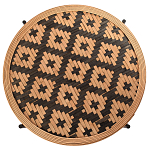 Круглый кофейный стол с плетеной столешницей и полкой Norberta Wicker Coffee Table варинант исполнения - 2 | Loft Concept в Новосибирске