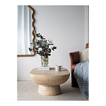 Столик кофейный кремового цвета с овальной столешницей и круглым основанием Cream Dalmen Table варинант исполнения - 7 | Loft Concept в Новосибирске