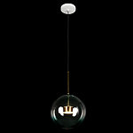 Подвесной светильник с прозрачным бирюзовым стеклянными плафоном и золотыми деталями Диаметр 30 Giopato & Coombes варинант исполнения - 2 | Loft Concept в Новосибирске