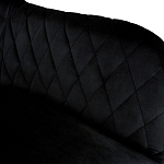 Барный стул со спинкой и подлокотниками на 4-х металлических ножках Douglas Rhombus Черный Велюр варинант исполнения - 3 | Loft Concept в Новосибирске