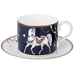 Чайный набор из фарфора с изображением лошадей на 6 персон 12 предметов Porcelain Horse Set варинант исполнения - 1 | Loft Concept в Новосибирске
