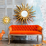 Зеркало-солнце круглое с золотыми с лучами Rays of Peace варинант исполнения - 2 | Loft Concept в Новосибирске