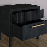 Прикроватная Тумбочка Primo с двумя ящиками Черный дуб варинант исполнения - 7 | Loft Concept в Новосибирске