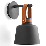 Черное матовое бра с декором под кожу Chestery варинант исполнения - 1 | Loft Concept в Новосибирске