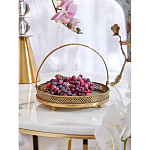 Блюдо круглое с ручкой и голубым фарфоровым дном с цветочным рисунком Blue Garden варинант исполнения - 4 | Loft Concept в Новосибирске