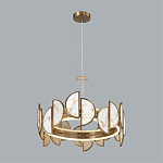 Люстра круглая с полукруглыми плафонами из искусственного алебастра в бронзовой оправе Marbella варинант исполнения - 7 | Loft Concept в Новосибирске