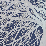 Обои ручная роспись в стиле Арт-деко Windswept Blossom Special Colourway on Dark Blue dyed silk варинант исполнения - 2 | Loft Concept в Новосибирске