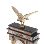 Часы настольные из яшмы и бронзы с декором в виде горного орла Eagle Stone Clock варинант исполнения - 3 | Loft Concept в Новосибирске