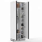 Двухдверный шкаф белого цвета Strict Lines варинант исполнения - 3 | Loft Concept в Новосибирске