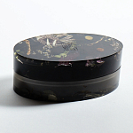 Шкатулка из эпоксидной смолы с цветами черная Epoxy Resin Oval Box Black варинант исполнения - 4 | Loft Concept в Новосибирске