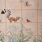 Обои ручная роспись Trellised Menagerie Standard colourway on scenic paper варинант исполнения - 1 | Loft Concept в Новосибирске