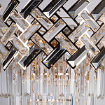 Люстра многоярусная с переплетенными металлическими элементами черного и золотого цвета и прозрачными хрустальными подвесками Empire Chandelier Crystal варинант исполнения - 6 | Loft Concept в Новосибирске