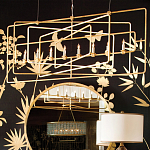 Люстра золотая из пересекающихся прямоугольных элементов Thin Intersecting Rectangles варинант исполнения - 4 | Loft Concept в Новосибирске