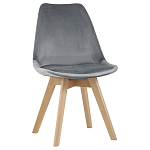 Стул с мягким велюровым сиденьем Arvika Grey варинант исполнения - 1 | Loft Concept в Новосибирске