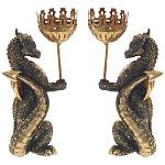 Подсвечник в виде дракона Dragon candlestick Gold Red L or R варинант исполнения - 1 | Loft Concept в Новосибирске