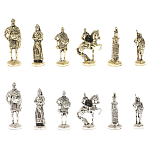 Шахматы в ларце из натуральных камней Долерит Малахит Мрамор Decorative Thematic Chess Русь варинант исполнения - 8 | Loft Concept в Новосибирске