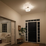 Потолочный светильник с двойным цилиндрическим плафоном из белого стекла и прозрачной органзы Kichler варинант исполнения - 6 | Loft Concept в Новосибирске