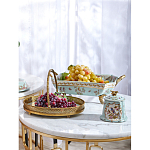 Блюдо овальное с ручкой и голубым фарфоровым дном с цветочным рисунком Blue Garden варинант исполнения - 5 | Loft Concept в Новосибирске