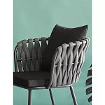 Стул мягкий с декором в виде плетеных лент на спинке и подлокотниках Semicircular Chair Decorated with Ribbons варинант исполнения - 3 | Loft Concept в Новосибирске